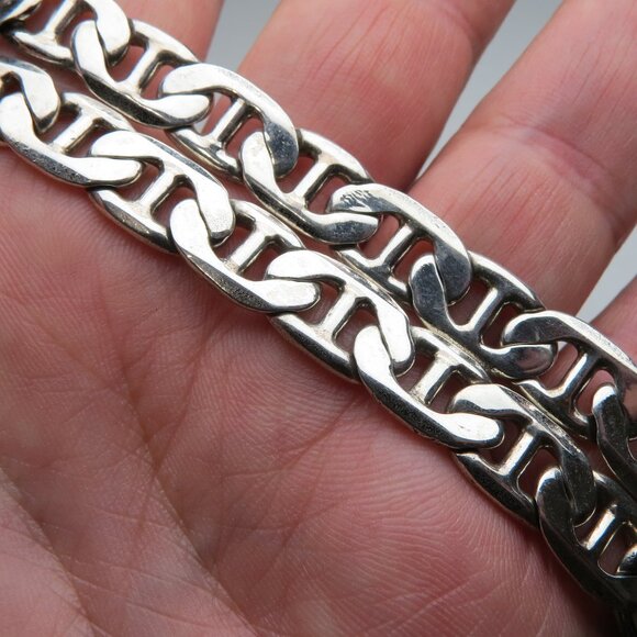 *925 Sterling Silver Links Men's Necklace 85gr/24" - Picture 1 of 5